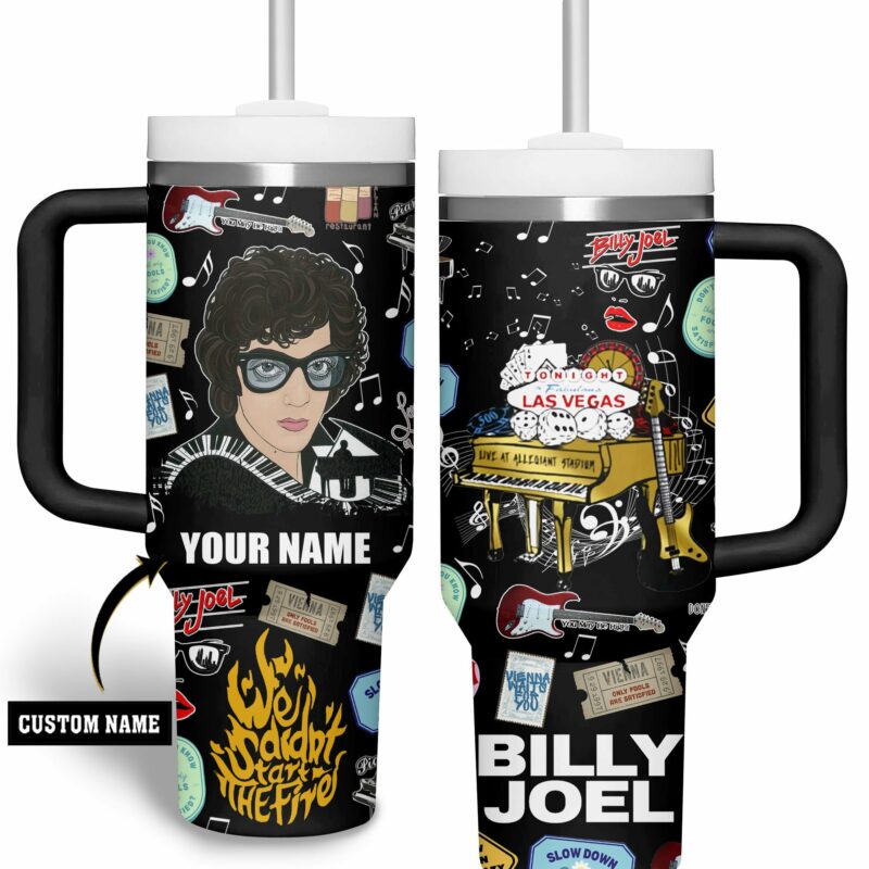 Billy Joel Music Custom Stanley Quencher 40oz Stainless Steel Tumbler With Handle - Threewoofs