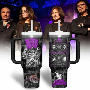 Black Sabbath Music Custom Stanley Quencher 40oz Stainless Steel Tumbler With Handle - Threewoofs