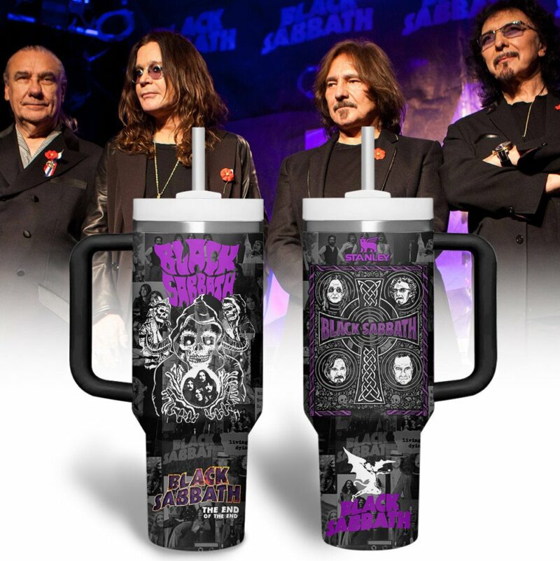 Black Sabbath Music Custom Stanley Quencher 40oz Stainless Steel Tumbler With Handle - Threewoofs