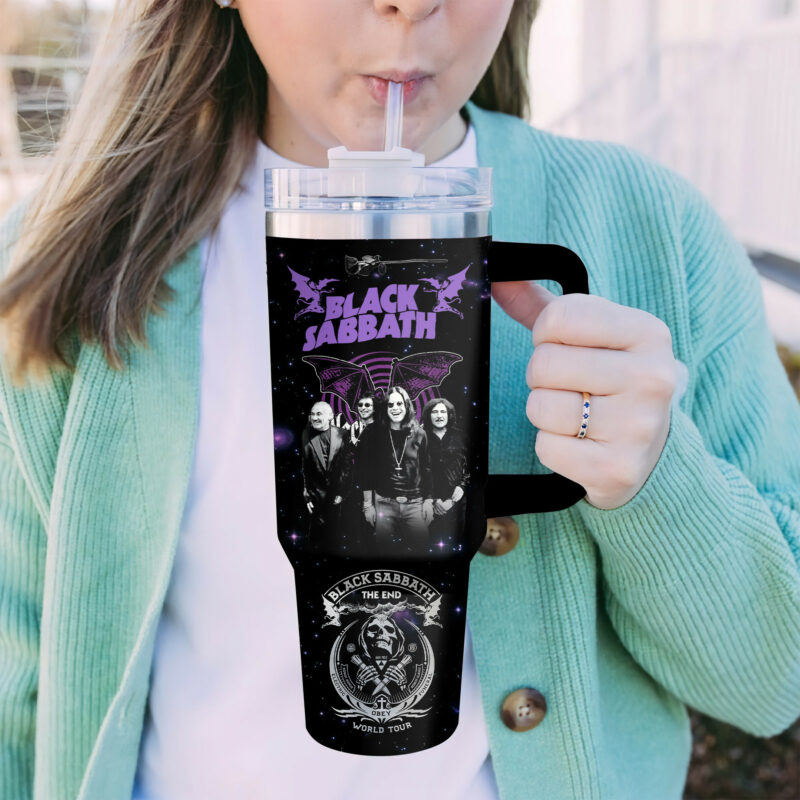 Black Sabbath Music Custom Stanley Quencher 40oz Stainless Steel Tumbler With Handle - Threewoofs - Image 5