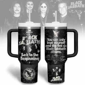 Black Sabbath Music Custom Stanley Quencher 40oz Stainless Steel Tumbler With Handle - Threewoofs