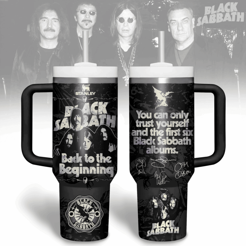 Black Sabbath Music Custom Stanley Quencher 40oz Stainless Steel Tumbler With Handle - Threewoofs
