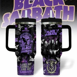 Black Sabbath Music Custom Stanley Quencher 40oz Stainless Steel Tumbler With Handle - Threewoofs