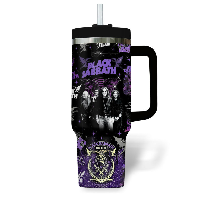 Black Sabbath Music Custom Stanley Quencher 40oz Stainless Steel Tumbler With Handle - Threewoofs - Image 4