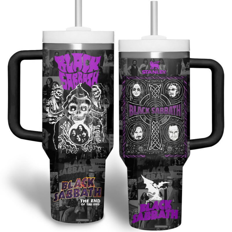 Black Sabbath Music Custom Stanley Quencher 40oz Stainless Steel Tumbler With Handle - Threewoofs - Image 4