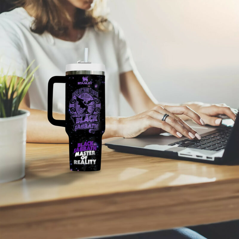 Black Sabbath Music Custom Stanley Quencher 40oz Stainless Steel Tumbler With Handle - Threewoofs - Image 6