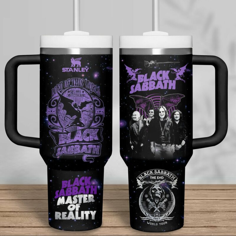 Black Sabbath Music Custom Stanley Quencher 40oz Stainless Steel Tumbler With Handle - Threewoofs - Image 2