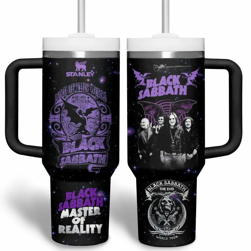 Black Sabbath Music Custom Stanley Quencher 40oz Stainless Steel Tumbler With Handle - Threewoofs - Image 3