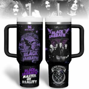 Black Sabbath Music Custom Stanley Quencher 40oz Stainless Steel Tumbler With Handle - Threewoofs