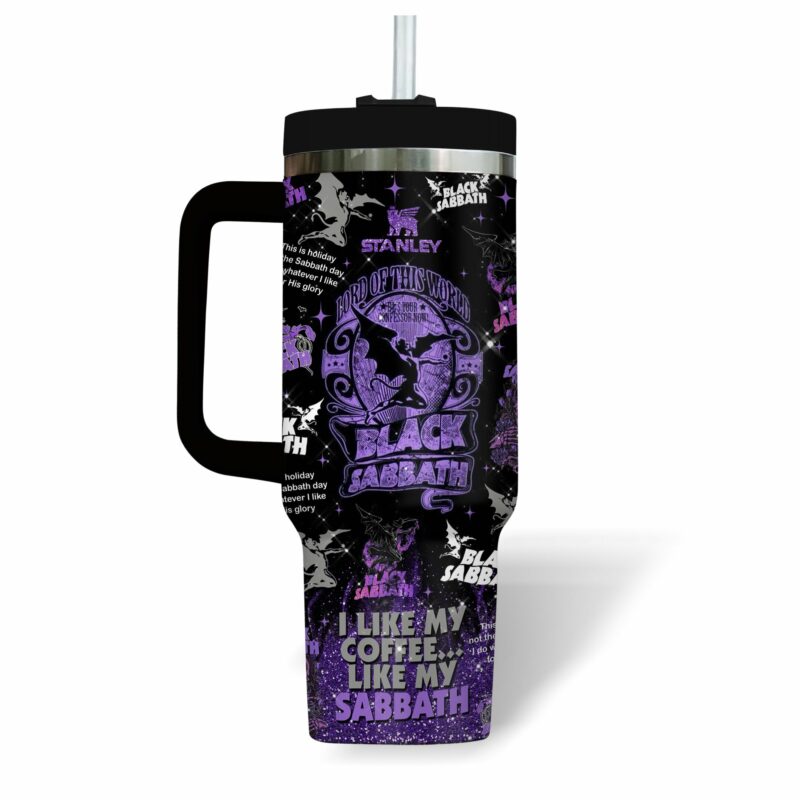 Black Sabbath Music Custom Stanley Quencher 40oz Stainless Steel Tumbler With Handle - Threewoofs - Image 3