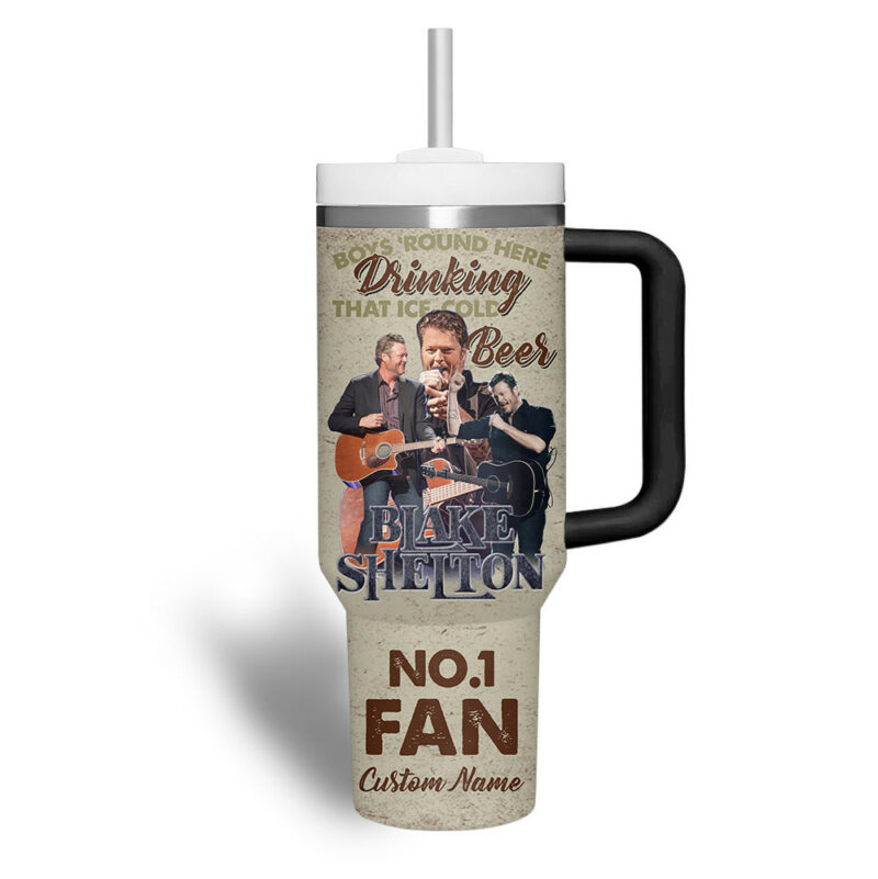 Blake Shelton Music Custom Stanley Quencher 40oz Stainless Steel Tumbler With Handle - Threewoofs - Image 4