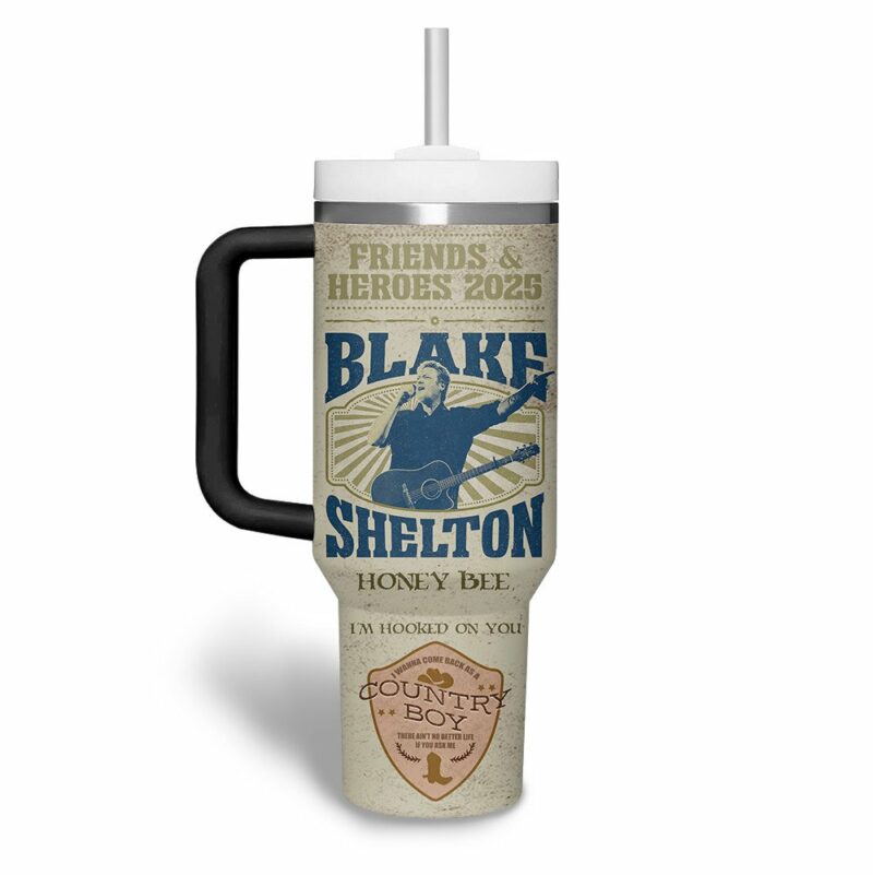 Blake Shelton Music Custom Stanley Quencher 40oz Stainless Steel Tumbler With Handle - Threewoofs - Image 3