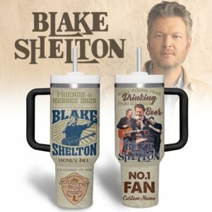 Blake Shelton Music Custom Stanley Quencher 40oz Stainless Steel Tumbler With Handle - Threewoofs
