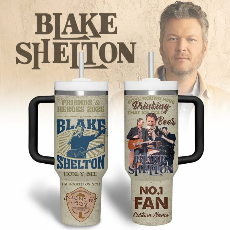 Blake Shelton Music Custom Stanley Quencher 40oz Stainless Steel Tumbler With Handle - Threewoofs