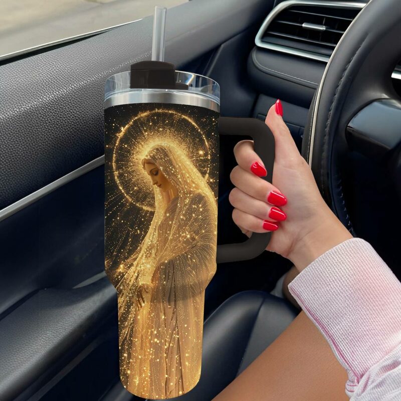 Blessed Motherhood Custom Stanley Quencher 40oz Stainless Steel Tumbler With Handle - Threewoofs - Image 2