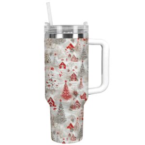 Blissful Christmas Custom Stanley Quencher 40oz Stainless Steel Tumbler With Handle - Threewoofs