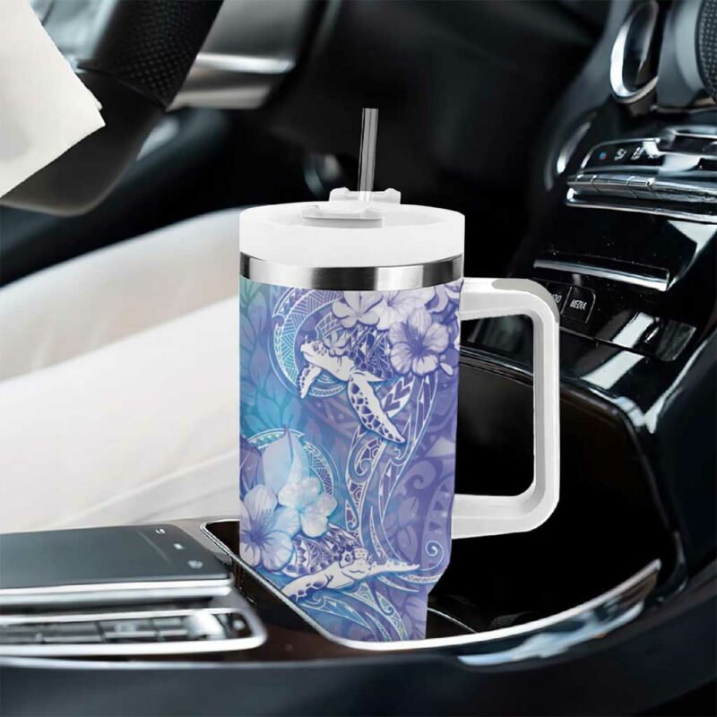 Blue Sea Turtle Heart Love Custom Stanley Quencher 40oz Stainless Steel Tumbler With Handle - Threewoofs - Image 8