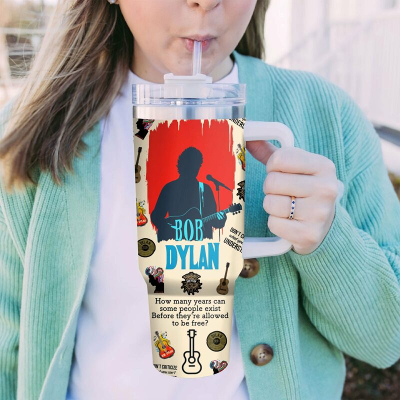 Bob Dylan Music Custom Stanley Quencher 40oz Stainless Steel Tumbler With Handle - Threewoofs - Image 5