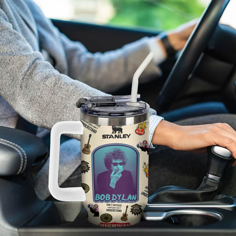 Bob Dylan Music Custom Stanley Quencher 40oz Stainless Steel Tumbler With Handle - Threewoofs - Image 4