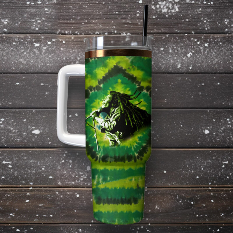 Bob Marley Music Custom Stanley Quencher 40oz Stainless Steel Tumbler - Threewoofs - Image 2