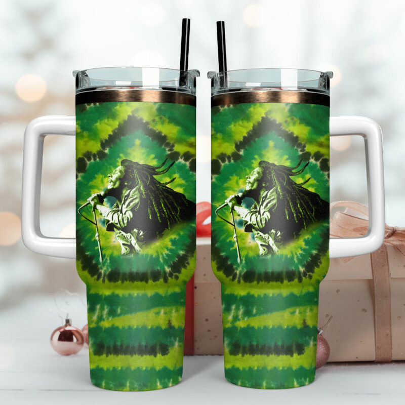 Bob Marley Music Custom Stanley Quencher 40oz Stainless Steel Tumbler - Threewoofs - Image 3
