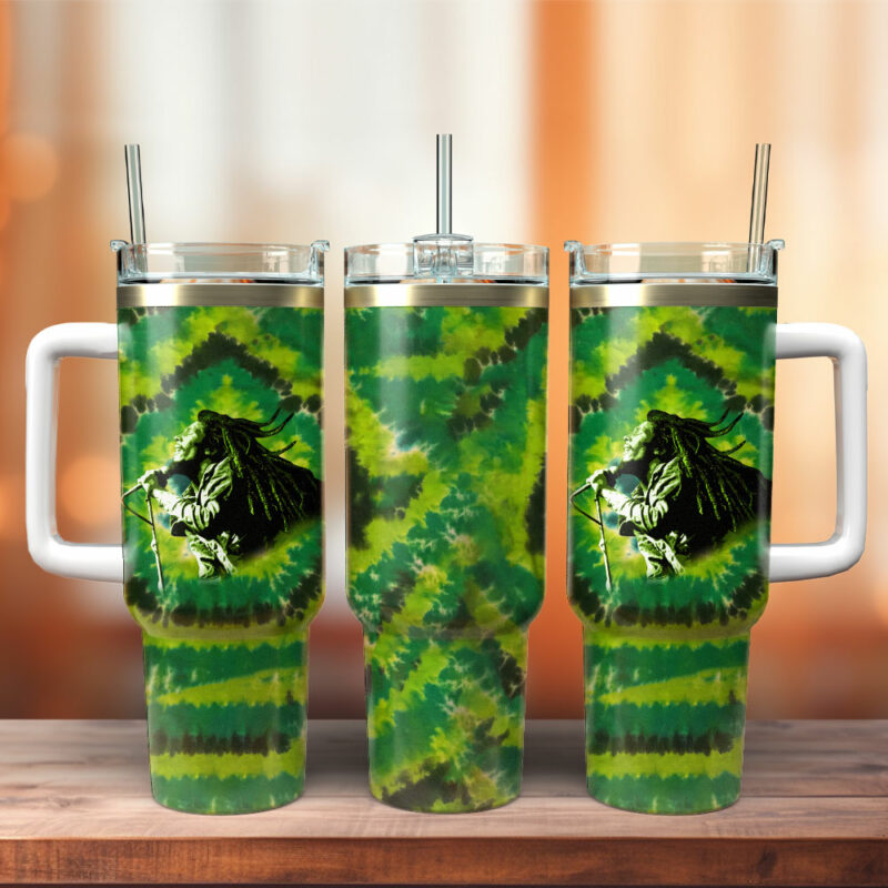 Bob Marley Music Custom Stanley Quencher 40oz Stainless Steel Tumbler - Threewoofs