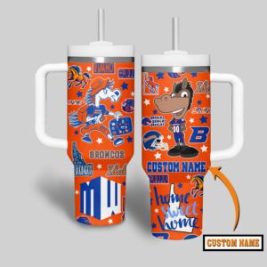 Boise State Broncos NCAA Custom Stanley Quencher 40oz Stainless Steel Tumbler With Handle - Threewoofs