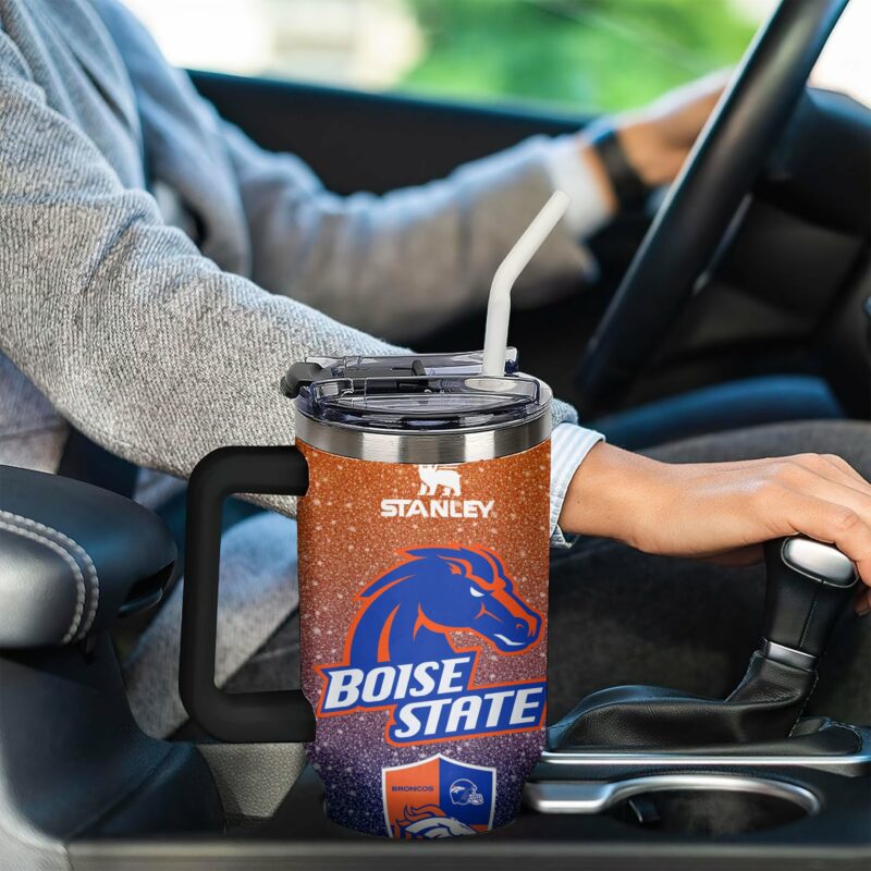 Boise State Broncos NCAA Sports Custom Stanley Quencher 40oz Stainless Steel Tumbler With Handle - Threewoofs - Image 4