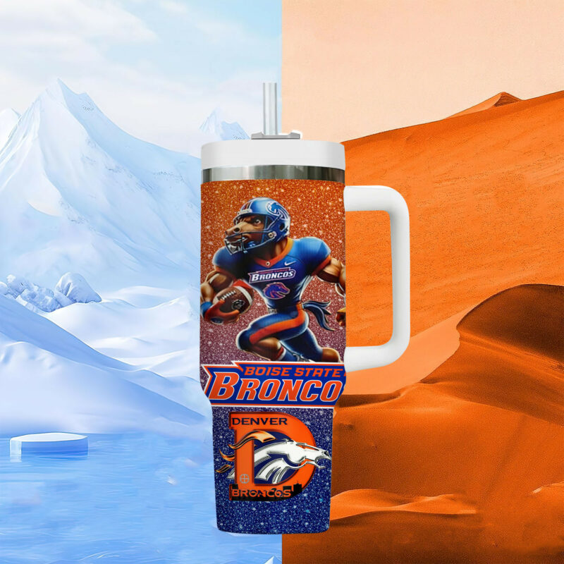 Boise State Broncos NCAA Sports Custom Stanley Quencher 40oz Stainless Steel Tumbler With Handle - Threewoofs - Image 7