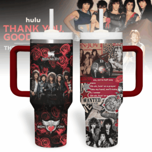 Bon Jovi Music Custom Stanley Quencher 40oz Stainless Steel Tumbler With Handle - Threewoofs