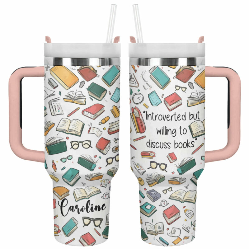 Book Lover Custom Stanley Quencher 40oz Stainless Steel Tumbler With Handle - Threewoofs - Image 4