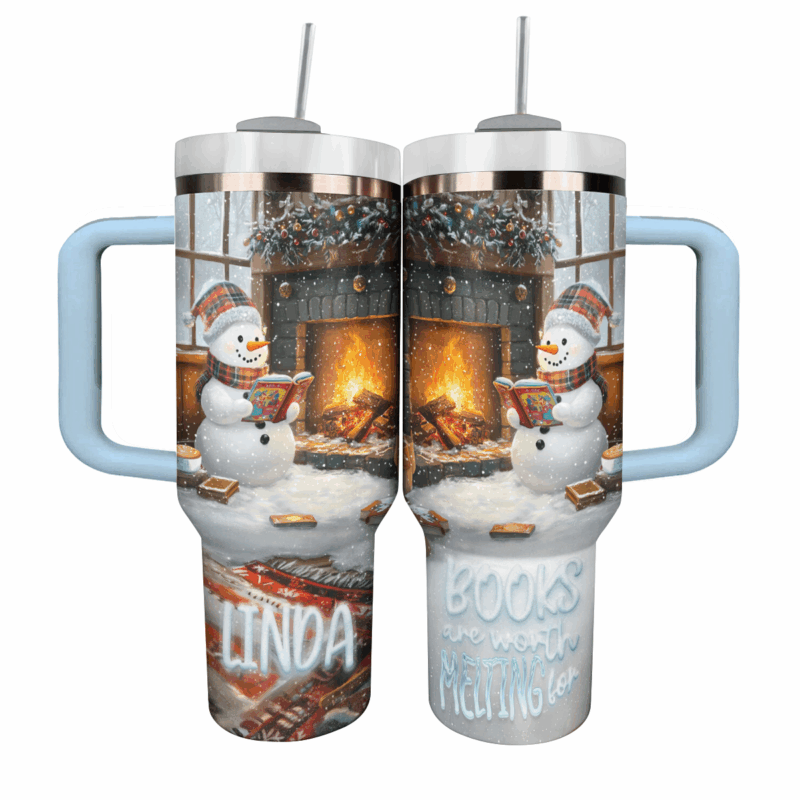 Books Are Worth Melting For Christmas Custom Stanley Quencher 40oz Stainless Steel Tumbler With Handle - Threewoofs