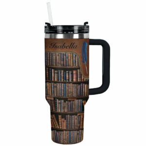 Books Library Custom Stanley Quencher 40oz Stainless Steel Tumbler With Handle - Threewoofs