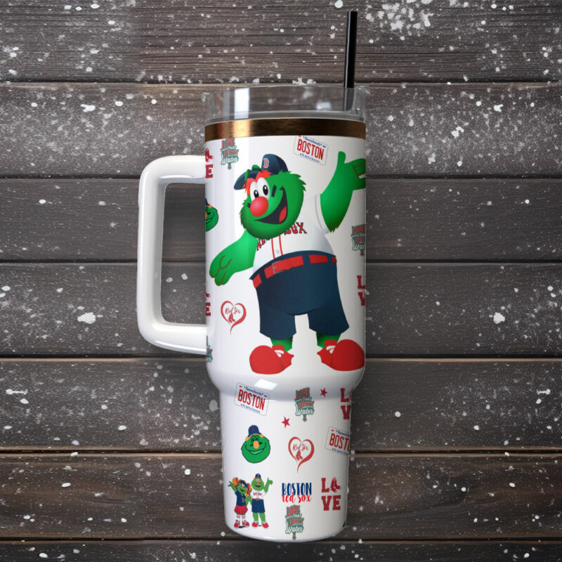 Boston Red Sox MLB Custom Stanley Quencher 40oz Stainless Steel Tumbler With Handle - Threewoofs - Image 2