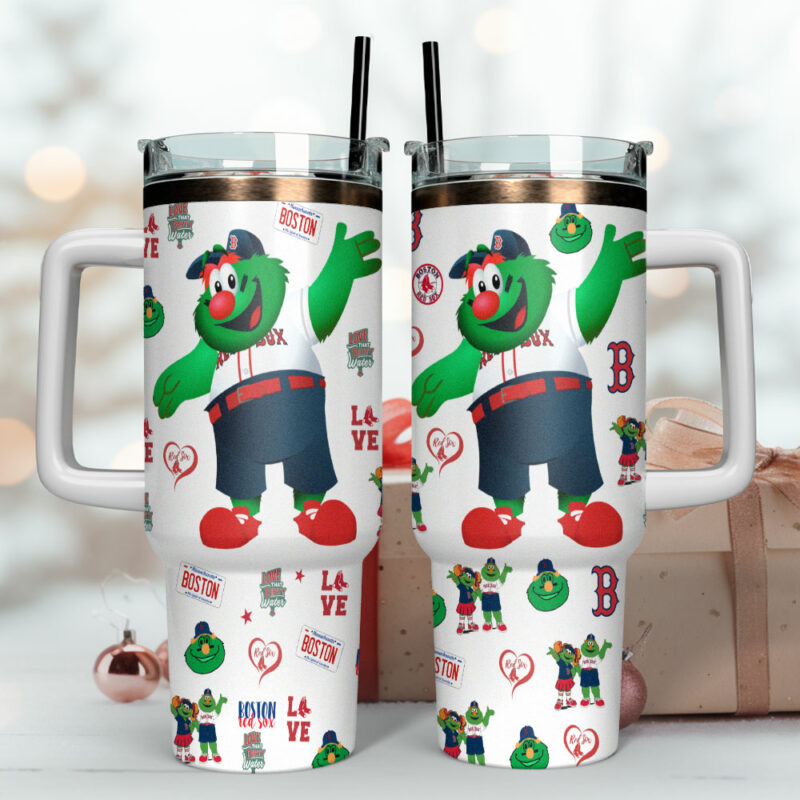Boston Red Sox MLB Custom Stanley Quencher 40oz Stainless Steel Tumbler With Handle - Threewoofs - Image 4