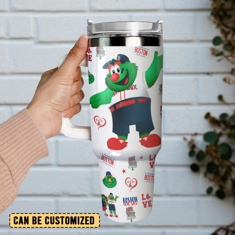 Boston Red Sox MLB Custom Stanley Quencher 40oz Stainless Steel Tumbler With Handle - Threewoofs - Image 3