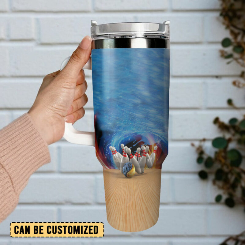 Bowling Custom Stanley Quencher 40oz Stainless Steel Tumbler With Handle - Threewoofs - Image 3