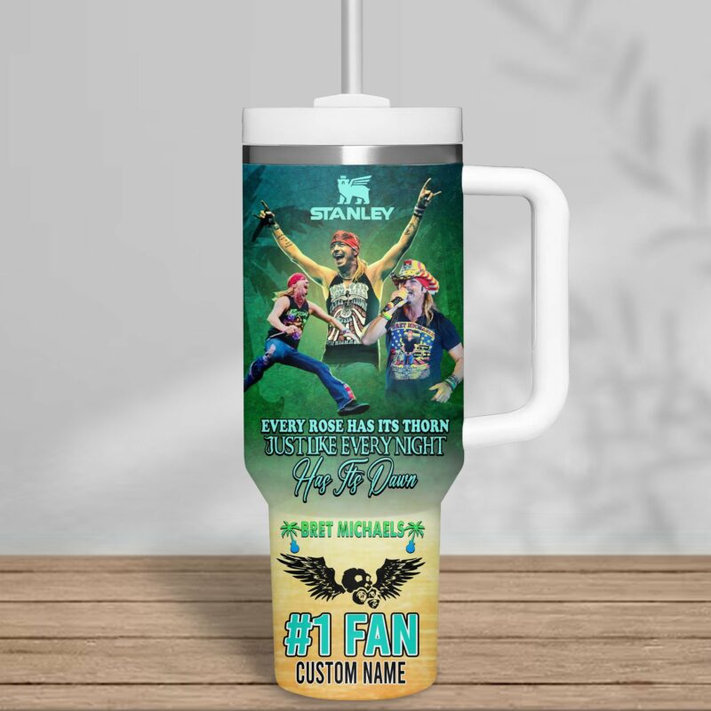 Bret Michaels Music Custom Stanley Quencher 40oz Stainless Steel Tumbler With Handle - Threewoofs - Image 4