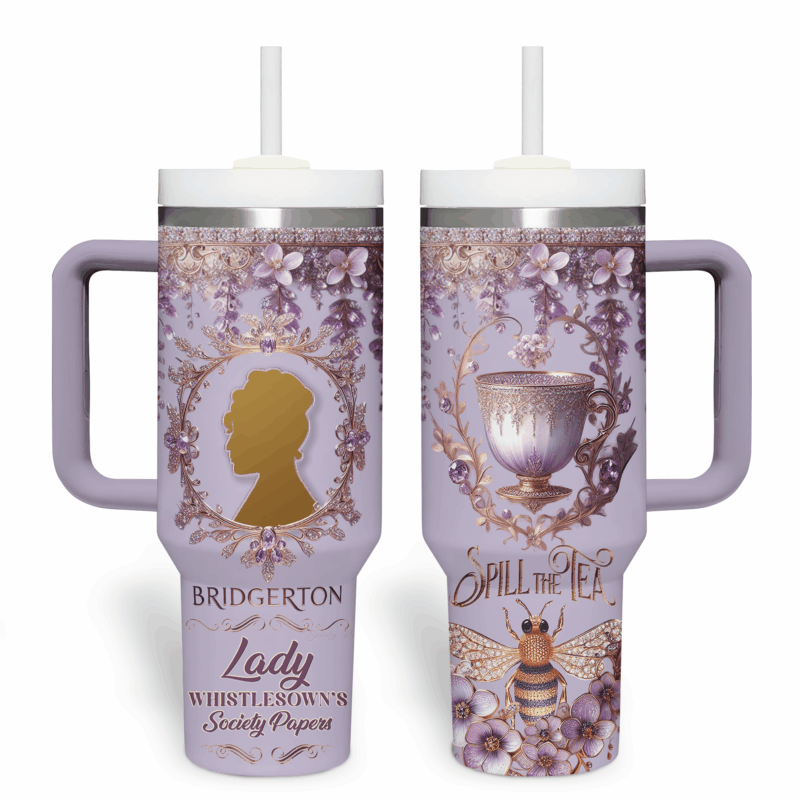 Bridgerton Movies Custom Stanley Quencher 40oz Stainless Steel Tumbler With Handle - Threewoofs - Image 2