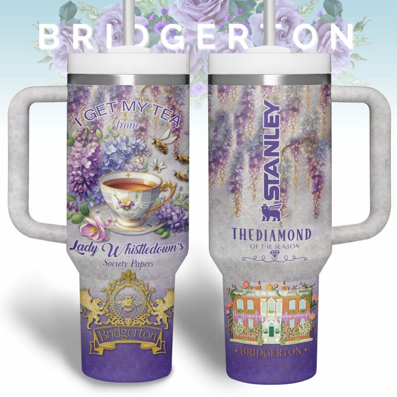 Bridgerton TV Series Custom Stanley Quencher 40oz Stainless Steel Tumbler With Handle - Threewoofs