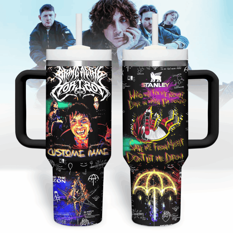 Bring Me The Horizon Music Custom Stanley Quencher 40oz Stainless Steel Tumbler With Handle - Threewoofs