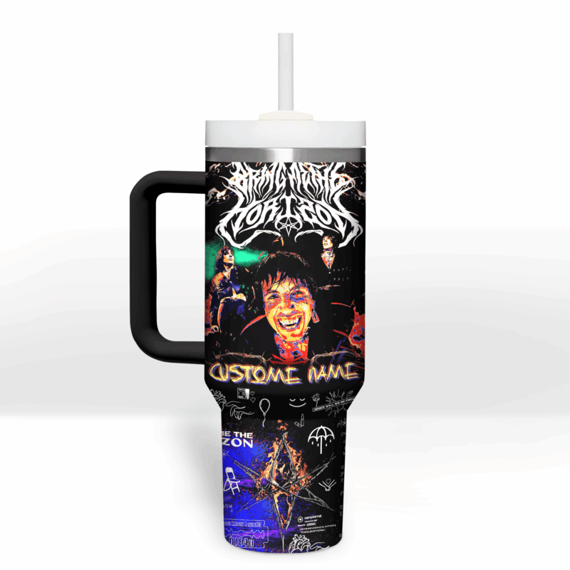 Bring Me The Horizon Music Custom Stanley Quencher 40oz Stainless Steel Tumbler With Handle - Threewoofs - Image 2