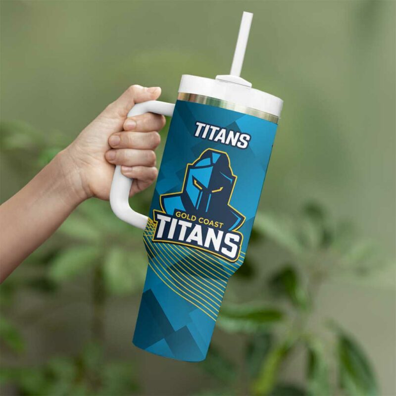 Broncos And Titans Rugby 2024 Dynamic Style Custom Stanley Quencher 40oz Stainless Steel Tumbler With Handle - Threewoofs - Image 4