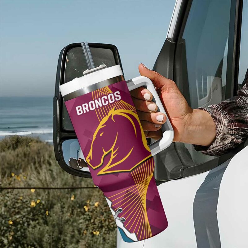 Broncos And Titans Rugby 2024 Dynamic Style Custom Stanley Quencher 40oz Stainless Steel Tumbler With Handle - Threewoofs - Image 7