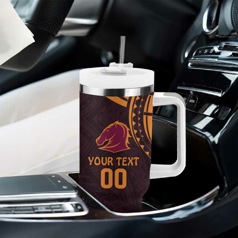 Broncos Rugby With Polynesian Style Custom Stanley Quencher 40oz Stainless Steel Tumbler With Handle - Threewoofs - Image 8