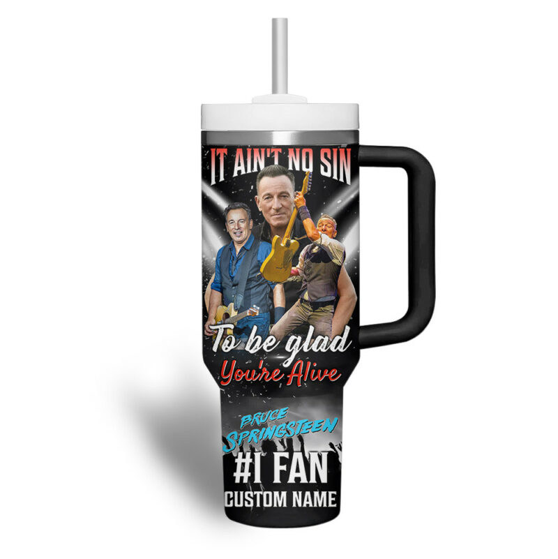 Bruce Springsteen Music Custom Stanley Quencher 40oz Stainless Steel Tumbler With Handle - Threewoofs - Image 4
