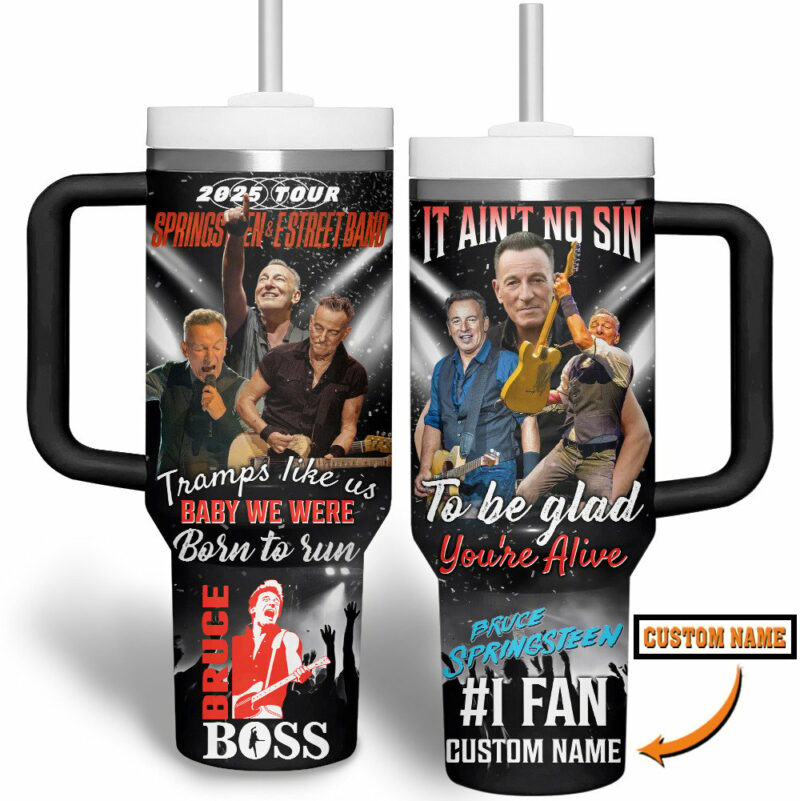 Bruce Springsteen Music Custom Stanley Quencher 40oz Stainless Steel Tumbler With Handle - Threewoofs - Image 2