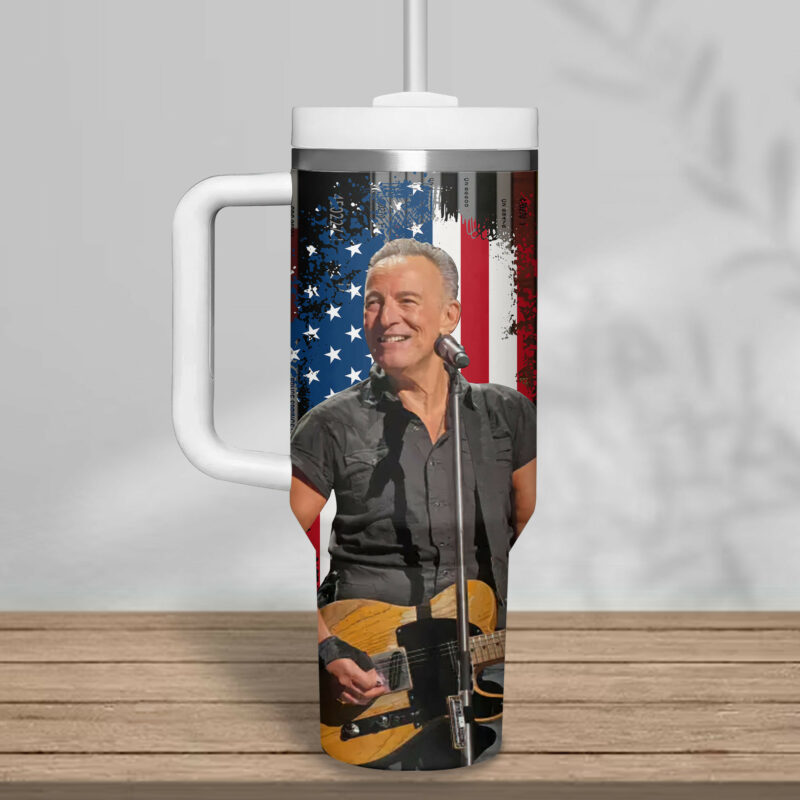 Bruce Springsteen Music Custom Stanley Quencher 40oz Stainless Steel Tumbler With Handle - Threewoofs - Image 3