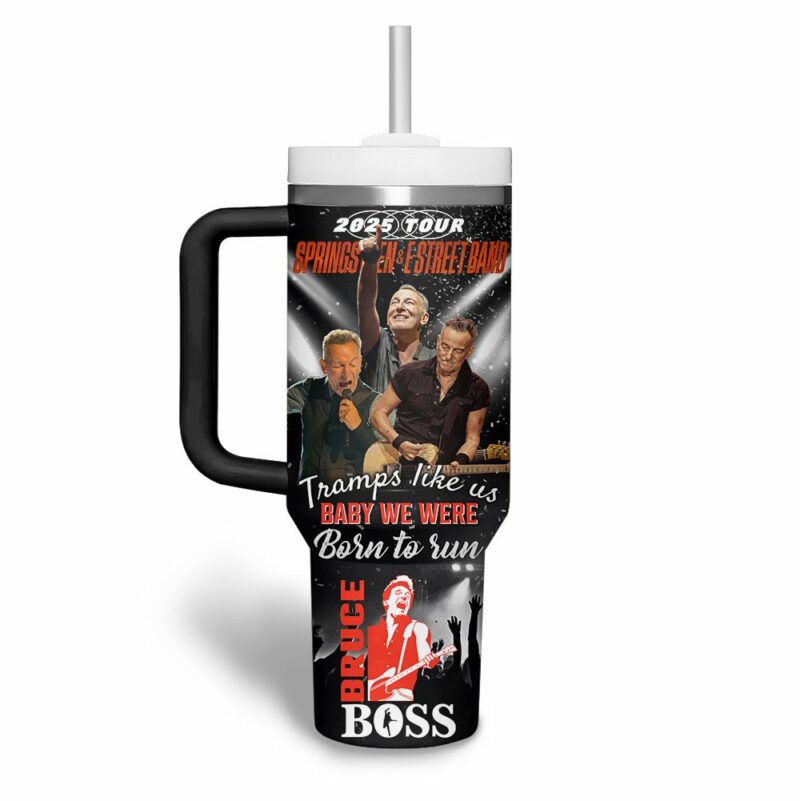 Bruce Springsteen Music Custom Stanley Quencher 40oz Stainless Steel Tumbler With Handle - Threewoofs - Image 3