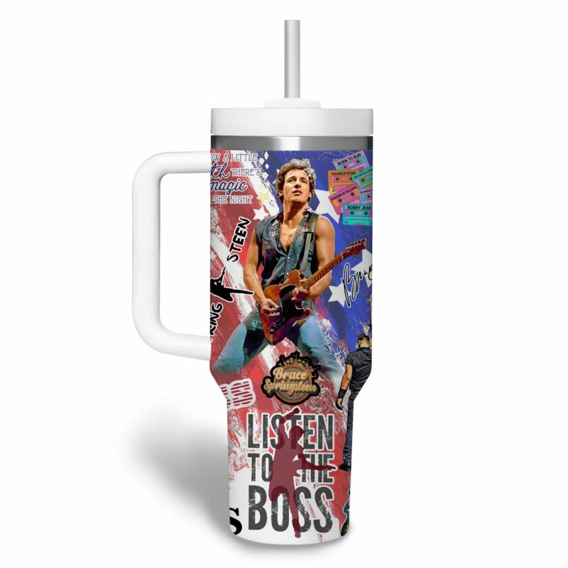 Bruce Springsteen Music Custom Stanley Quencher 40oz Stainless Steel Tumbler With Handle - Threewoofs - Image 2